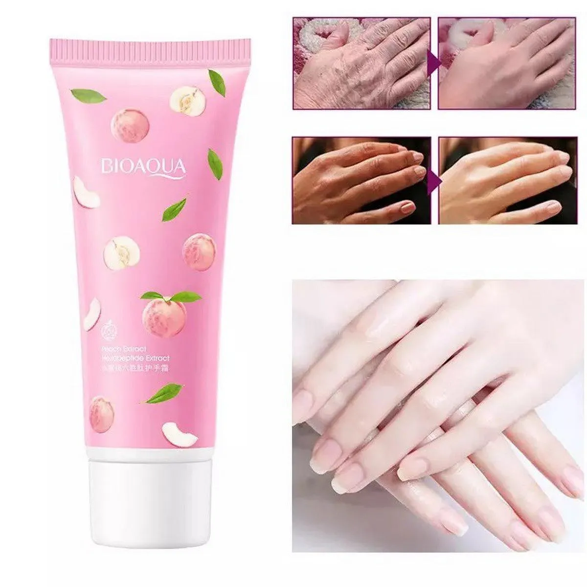 1 Piece Bioaqua Peach Glowing Extract Hand Cream 30g BQY67932