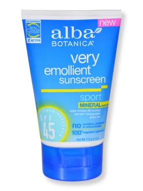 Alba Botanica Sunscreen Sport Mineral SPF 45 4 oz