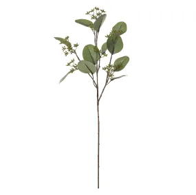 Artificial Silk Australian Native Eucalyptus Leaf and Seed Greenery - Grey Green (Style 1)