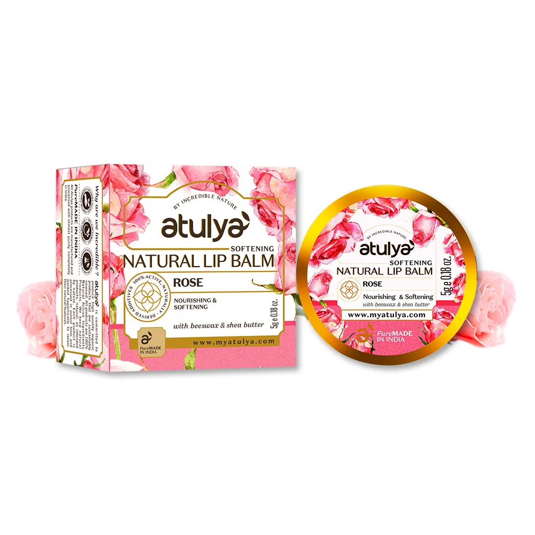 atulya Rose Natural Lip Balm with Bees Wax & Honey 5 Gm (Buy Any5 Products & Save Rs.500 Use code : RS500)