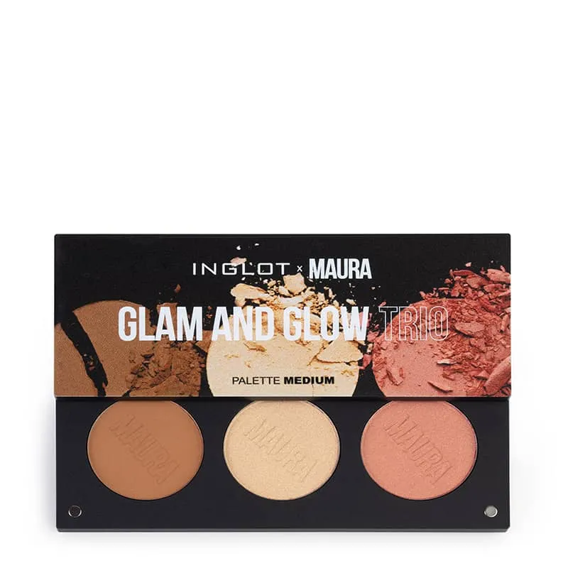 Inglot x Maura Glam & Glow Trio - Contour, Blush & Highlight Palette