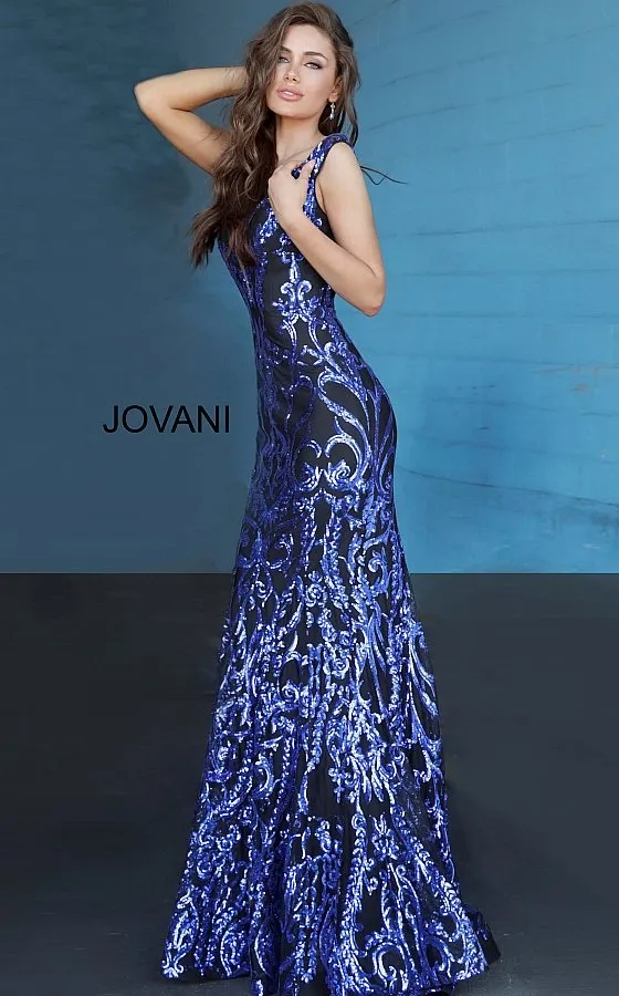 Jovani 63349 Size 10, 12 Long Sequin off the shoulder Prom Dress Pageant Mermaid Gown