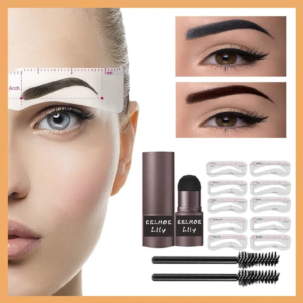 Makeup 2023 One Step Eyebrow Stamp Shaping Kit Brow Set Pen Women Natural Stick Hairline Enhance Waterproof Contour Stencil Tint