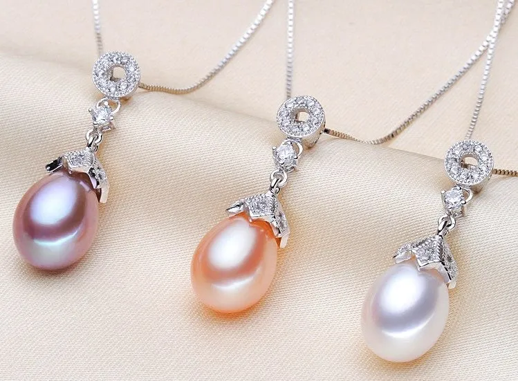 "Deana" - Sterling Silver and Natural Pearl Bridal Jewelry Set - More Colors Available