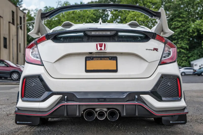 Rally Armor 17  Honda Civic Type R UR White Mud Flap w/ Red Logo